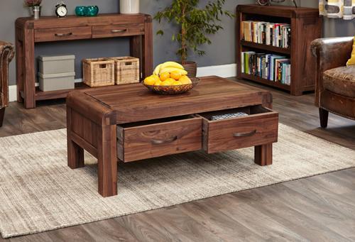 Shiro walnut four drawer coffee table - crimblefest furniture - image 1