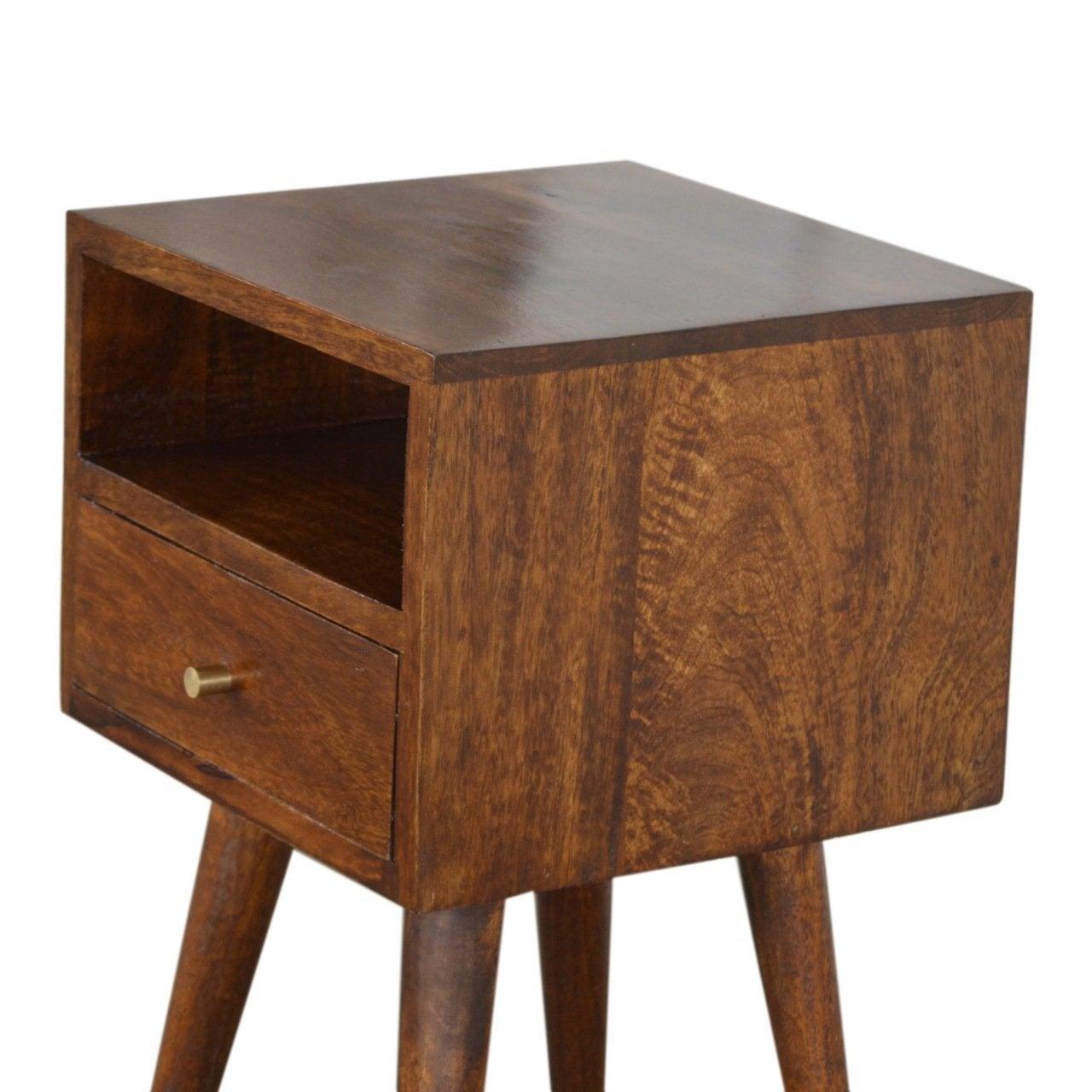 Petite chestnut finish bedside table - crimblefest furniture - image 5