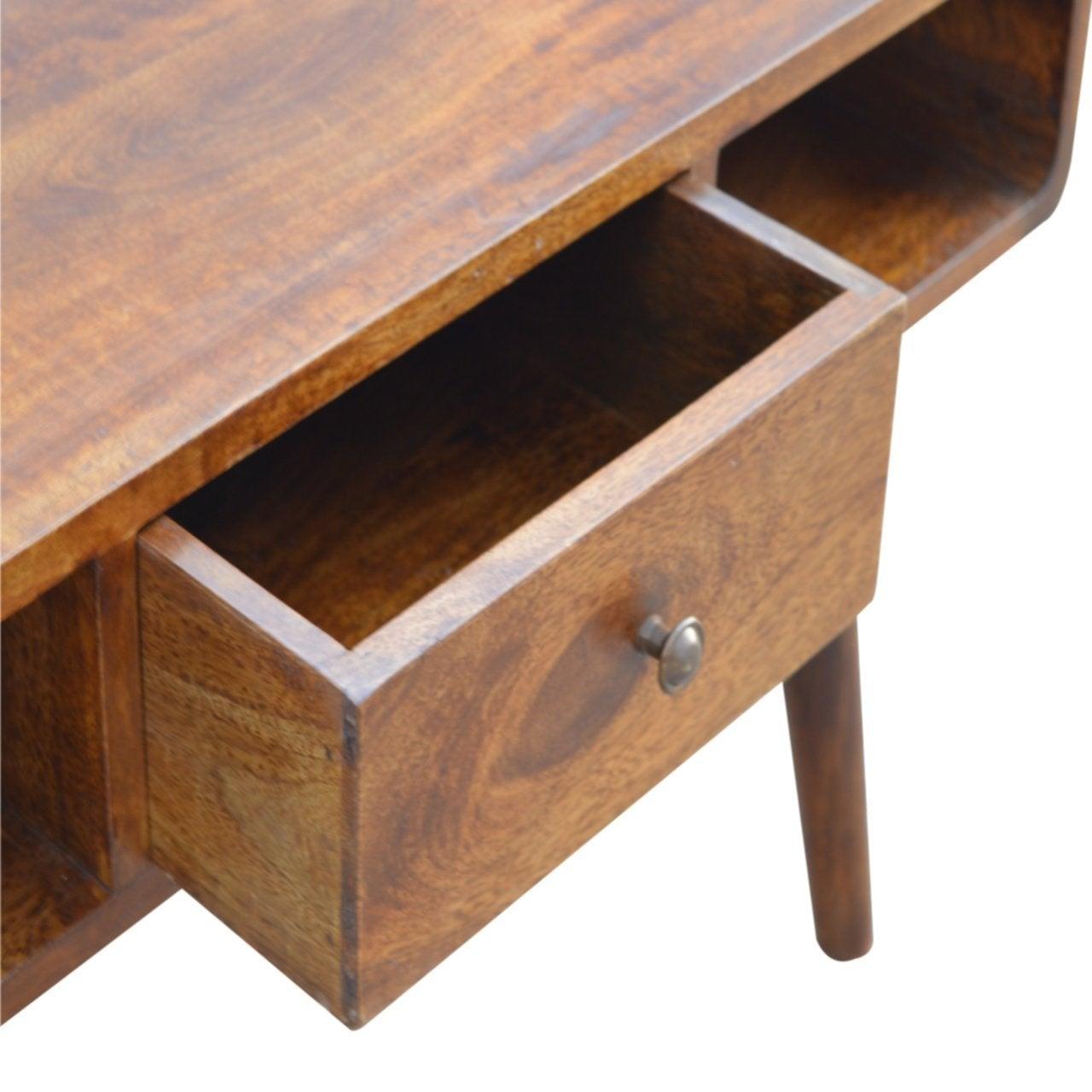 Curved chestnut coffee table - crimblefest furniture - image 6