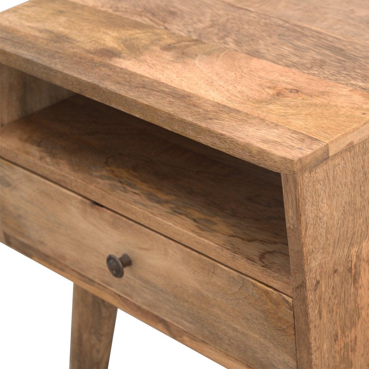 Modern solid wood bedside table with open slot - crimblefest furniture - image 7