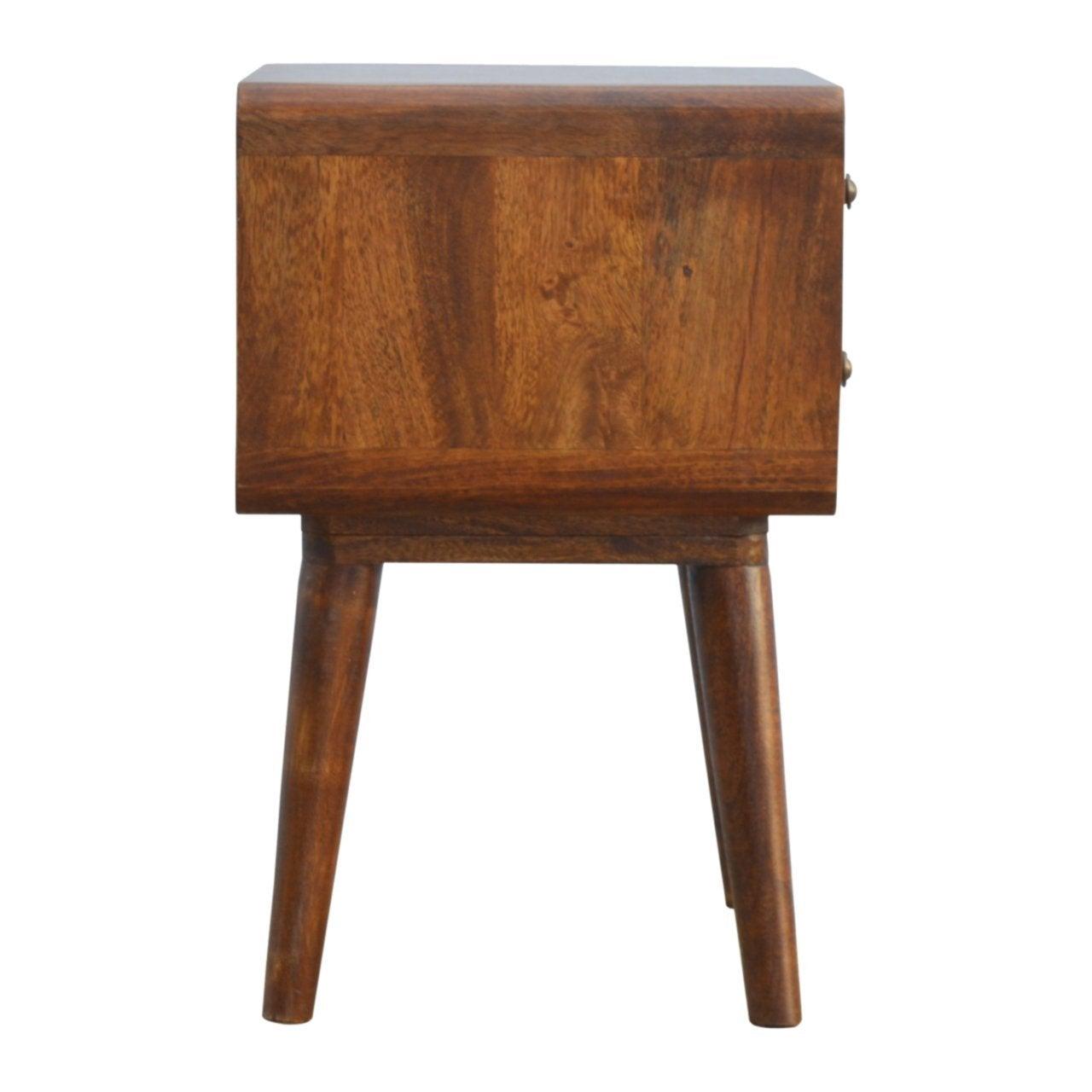 Curved chestnut bedside table - crimblefest furniture - image 8