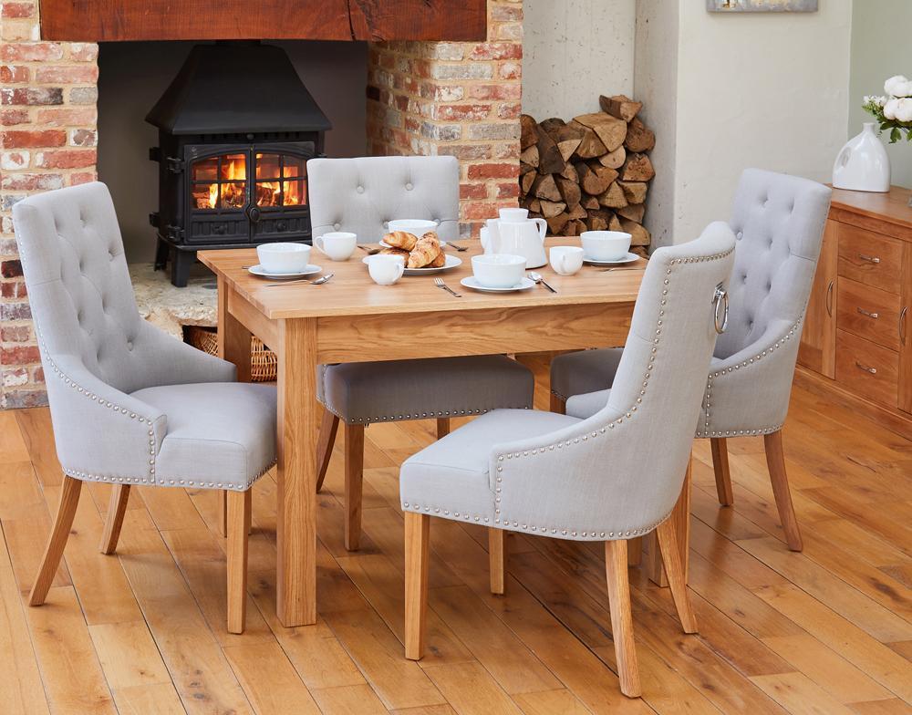 Bundle - mobel oak cor04b table with 4 x cor03k chairs - crimblefest furniture - image 1