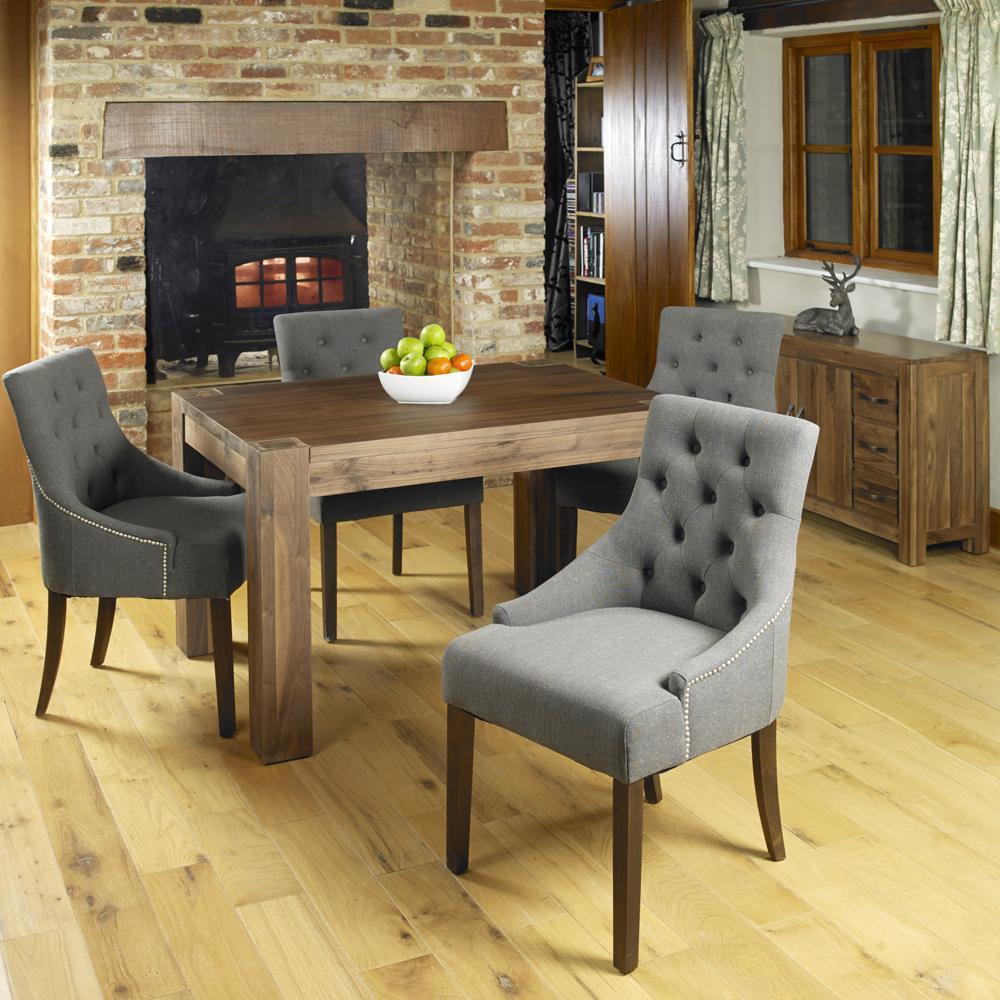 Bundle - shiro walnut cdr04a table with 4 x cdr03f chairs - crimblefest furniture - image 1