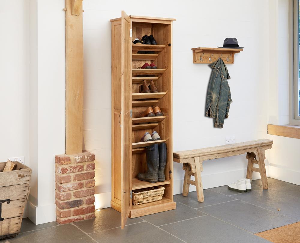 Mobel oak tall shoe cupboard - crimblefest furniture - image 4