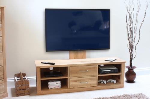 Mobel oak mounted widescreen television cabinet - crimblefest furniture - image 3