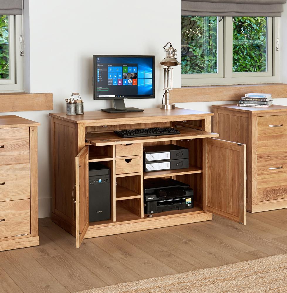 Mobel oak hidden home office desk - crimblefest furniture - image 1