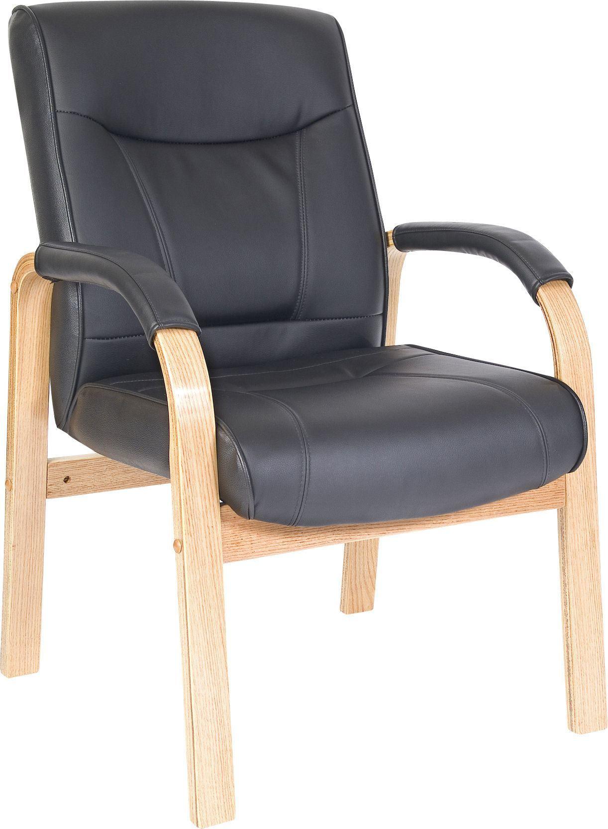 Kingston leather visitor chair (oak) - crimblefest furniture - image 1