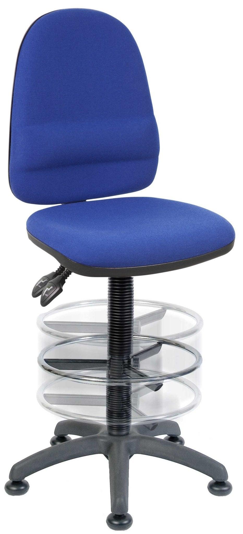 Deluxe draughter ergo twin office chair (blue) - crimblefest furniture - image 1