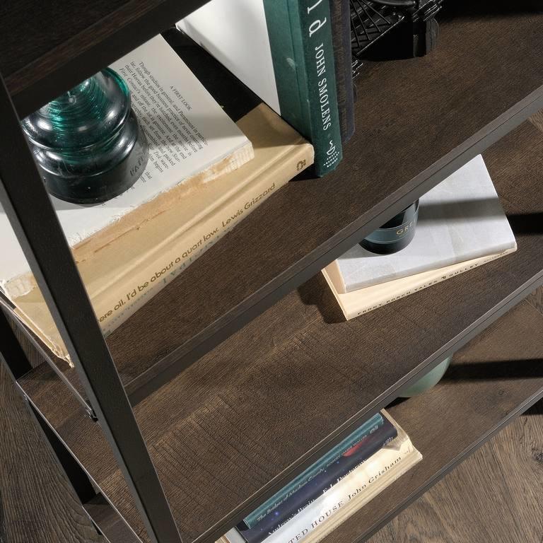 Industrial style 4 shelf bookcase smoked oak - crimblefest furniture - image 2