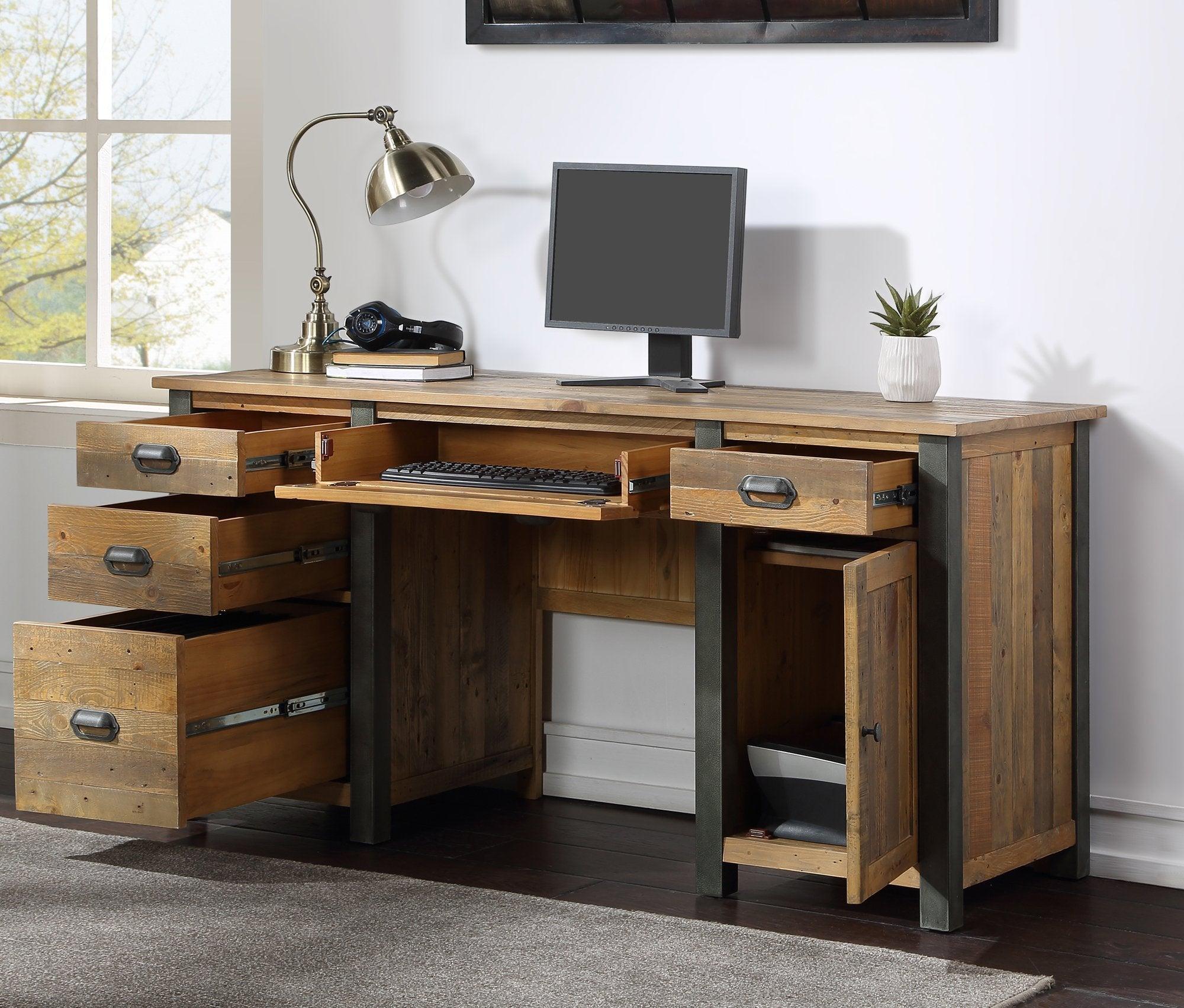 Urban elegance - reclaimed twin pedestal home office desk - crimblefest furniture - image 2