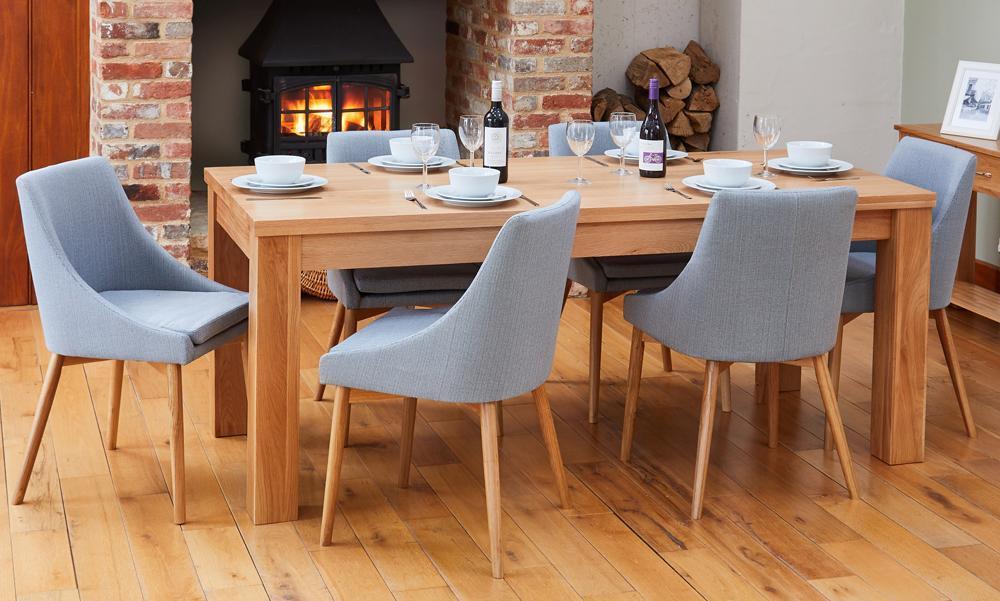 Bundle - mobel oak cor04e table with 6 x cor03l chairs - crimblefest furniture - image 1