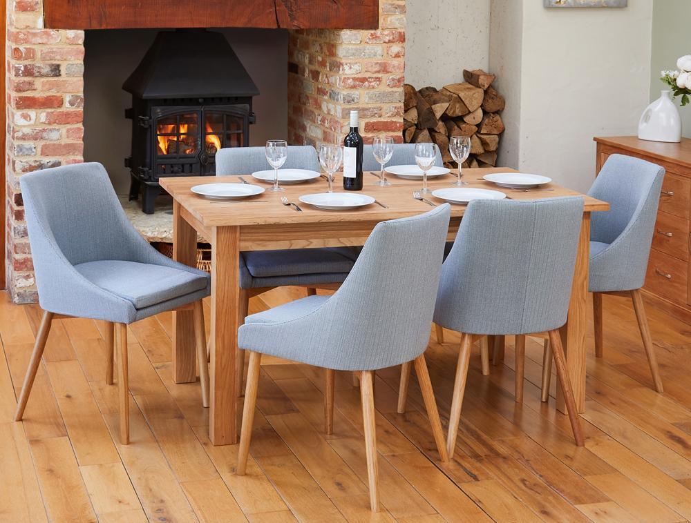Bundle - mobel oak cor04b table with 6 x cor03l chairs - crimblefest furniture - image 1