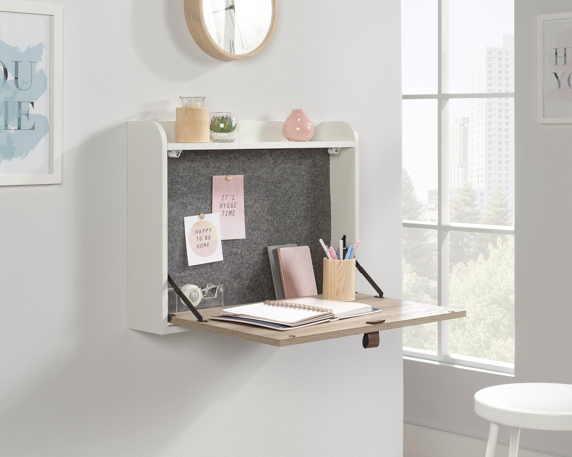 Avon leather handled foldaway wall desk - white - image 1