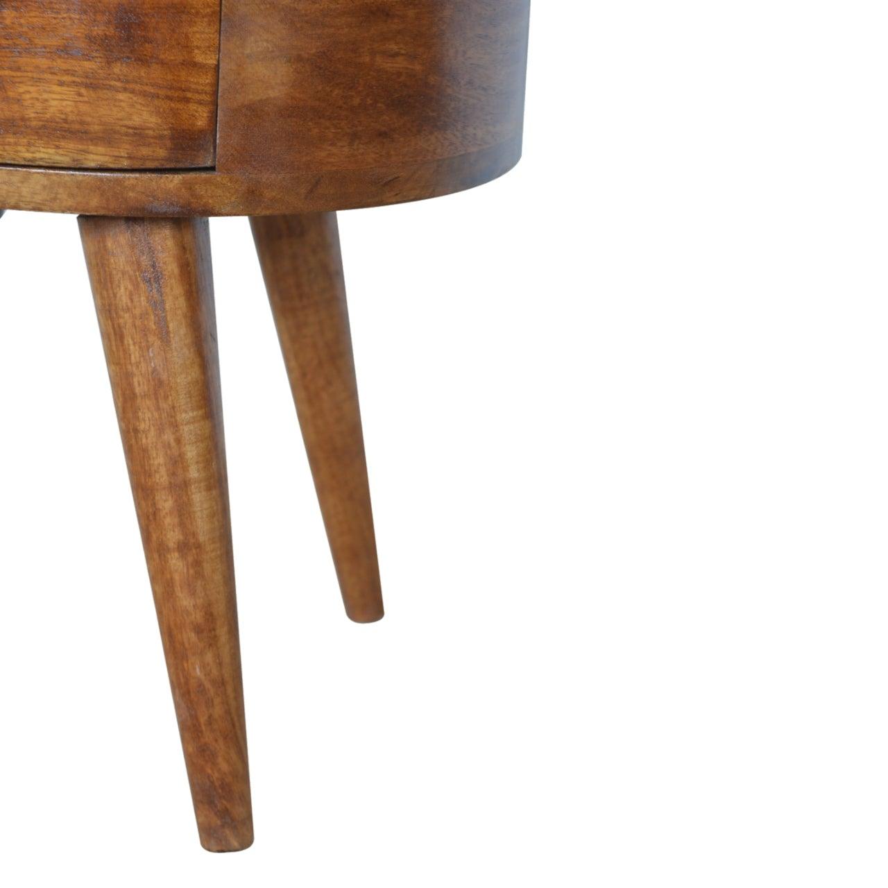 Chestnut rounded bedside table - crimblefest furniture - image 7