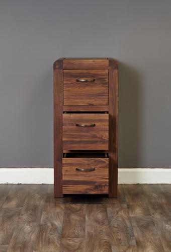Shiro walnut 3 drawer filing cabinet - crimblefest furniture - image 4