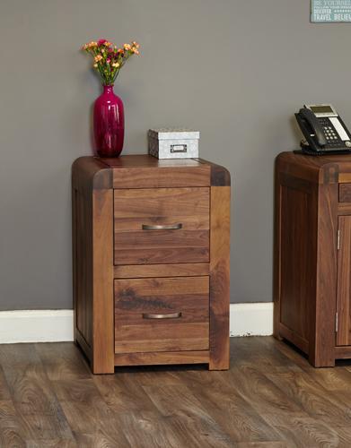 Shiro walnut two drawer filing cabinet - crimblefest furniture - image 3