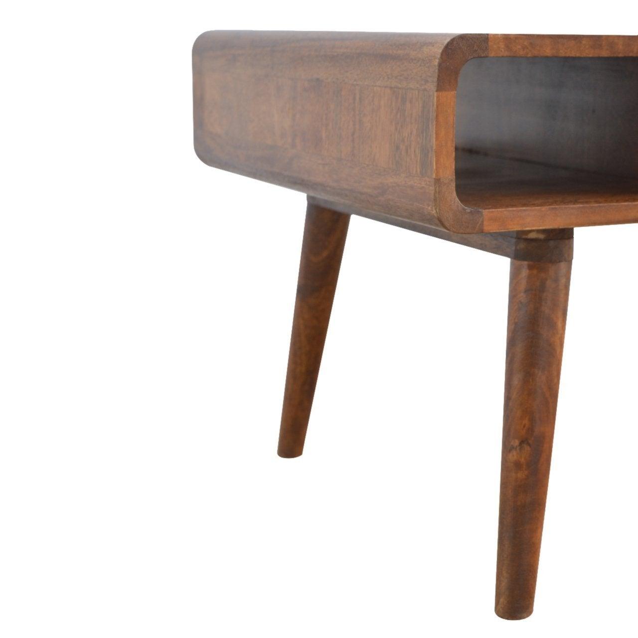 Curved chestnut coffee table - crimblefest furniture - image 7