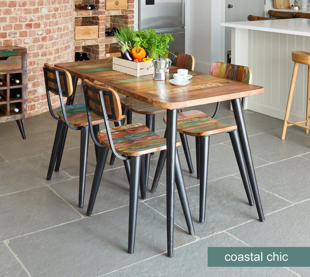 Bundle - coastal chic reclaimed irs04b table with 6 x irs03a chairs - crimblefest furniture - image 1