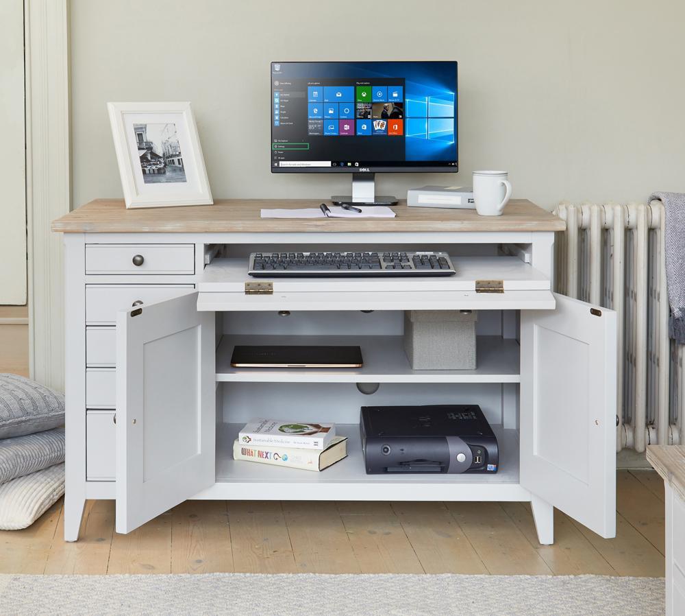 Signature grey hidden home office desk - crimblefest furniture - image 2
