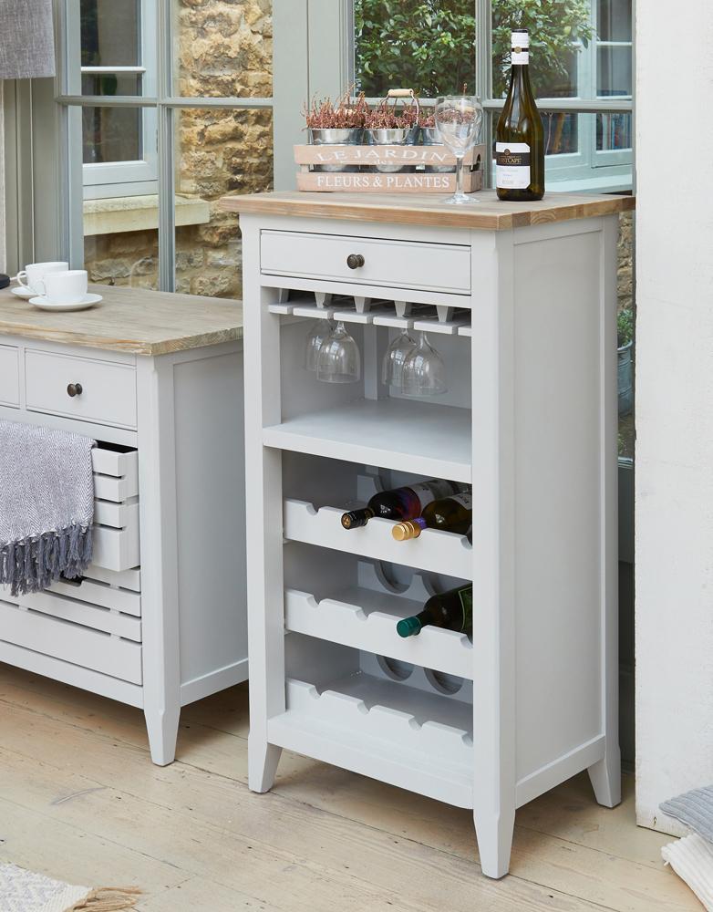 Signature grey wine rack / glass storage cabinet - crimblefest furniture - image 1