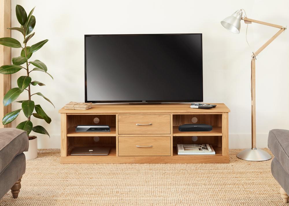 Mobel oak mounted widescreen television cabinet - crimblefest furniture - image 2