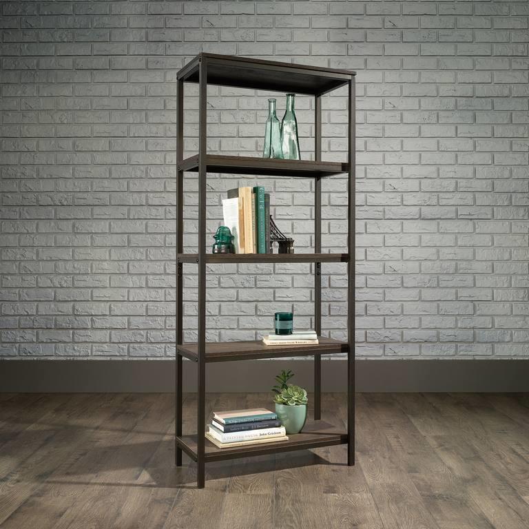 Industrial style 4 shelf bookcase smoked oak - crimblefest furniture - image 1