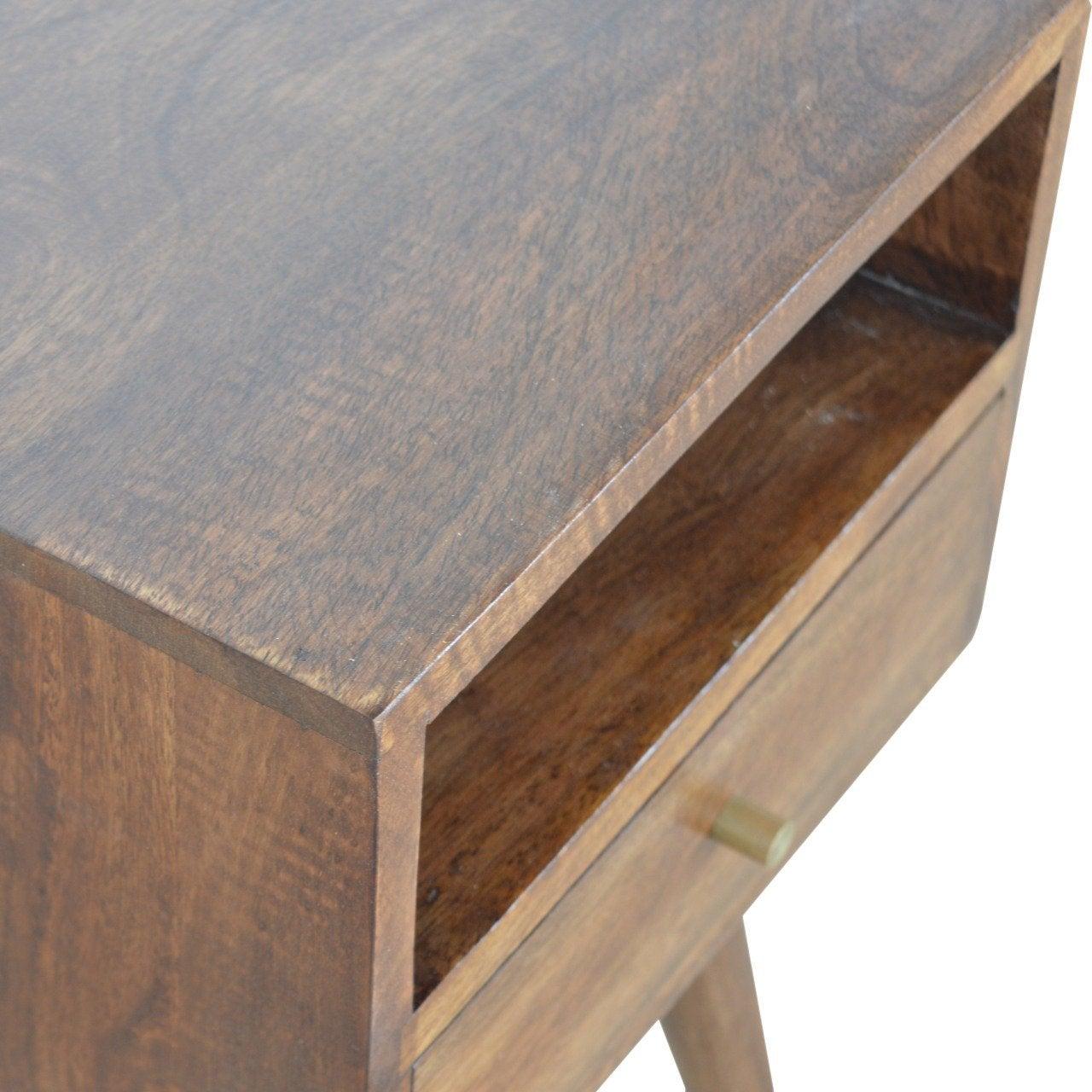 Petite light walnut finish bedside table - crimblefest furniture - image 5