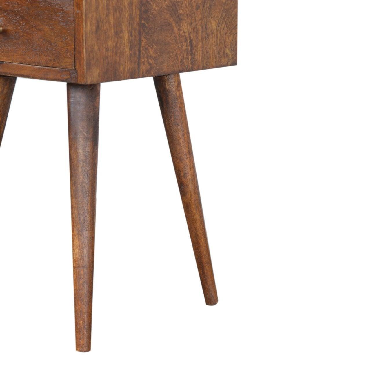 Petite chestnut finish bedside table - crimblefest furniture - image 8