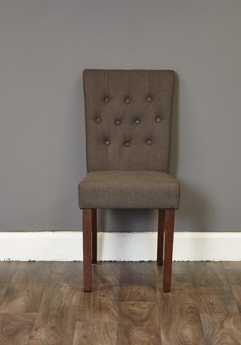 Walnut flare back upholstered dining chair - slate (pack of two) - crimblefest furniture - image 2