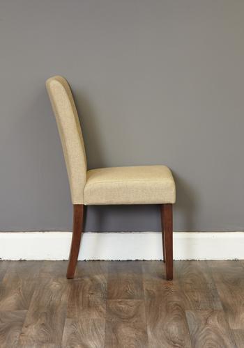 Walnut flare back upholstered dining chair - biscuit (pack of two) - crimblefest furniture - image 3