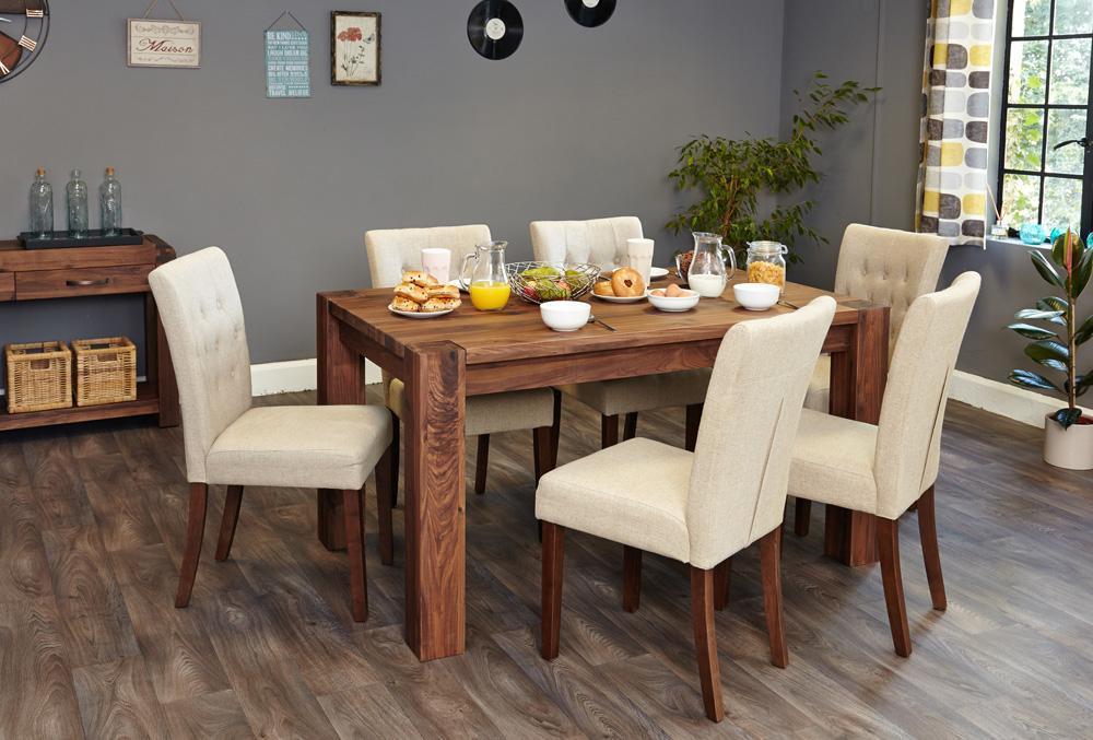 Bundle - mayan walnut cdr04c table with 6 x cdr03d chairs - crimblefest furniture - image 1