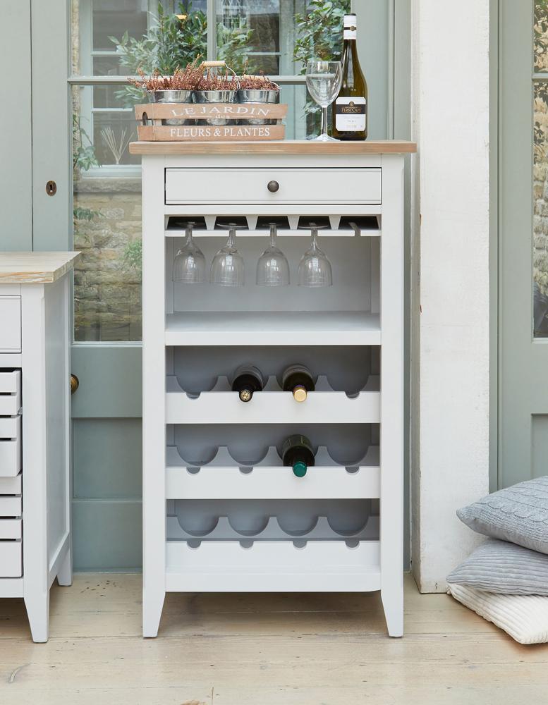 Signature grey wine rack / glass storage cabinet - crimblefest furniture - image 2