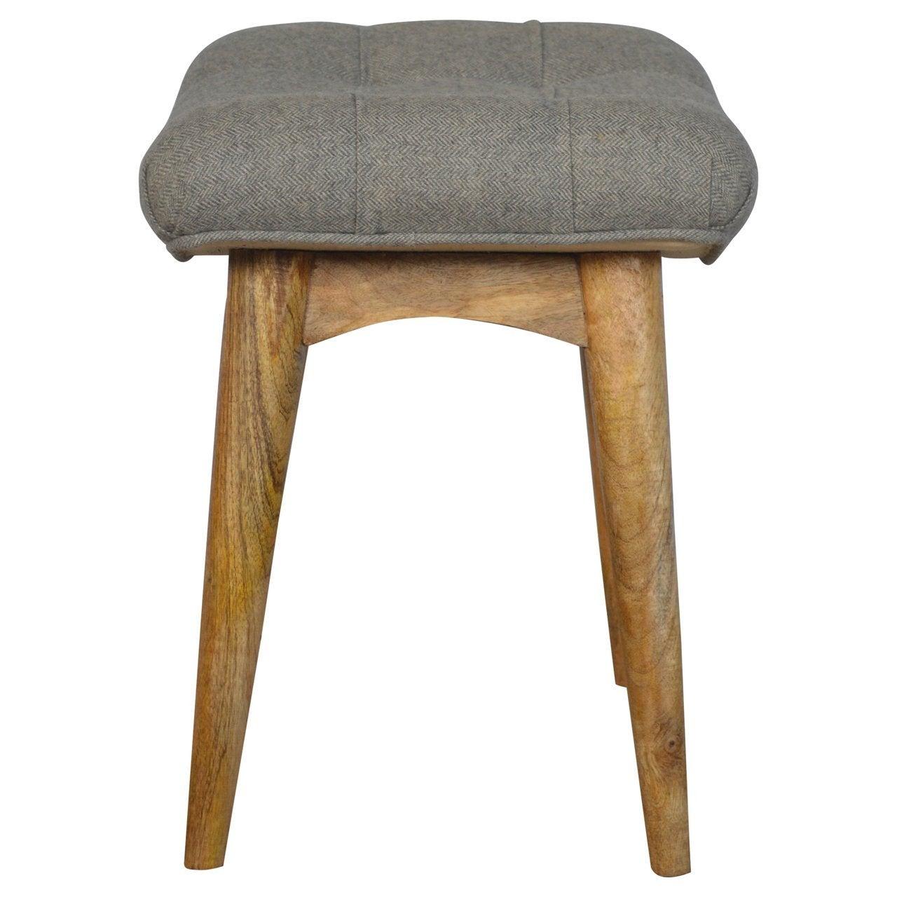 Curved grey tweed bench - crimblefest furniture - image 9