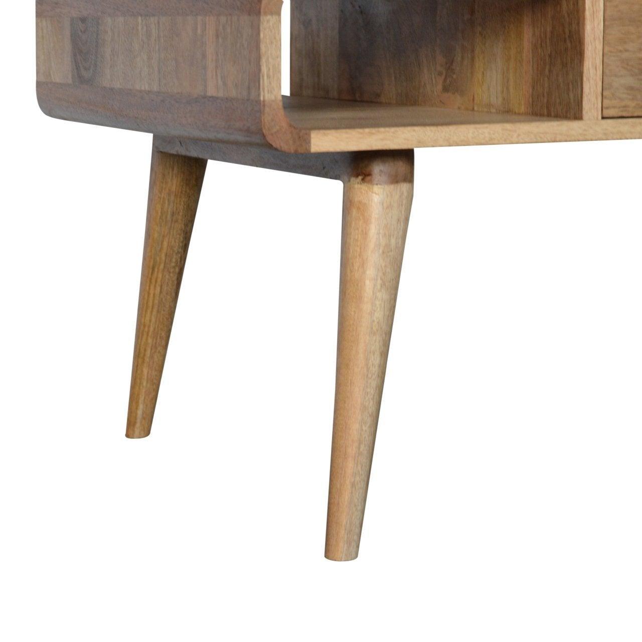 Curved oak-ish coffee table - crimblefest furniture - image 7