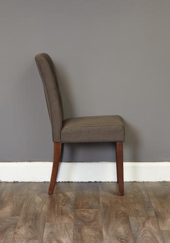 Walnut flare back upholstered dining chair - slate (pack of two) - crimblefest furniture - image 3