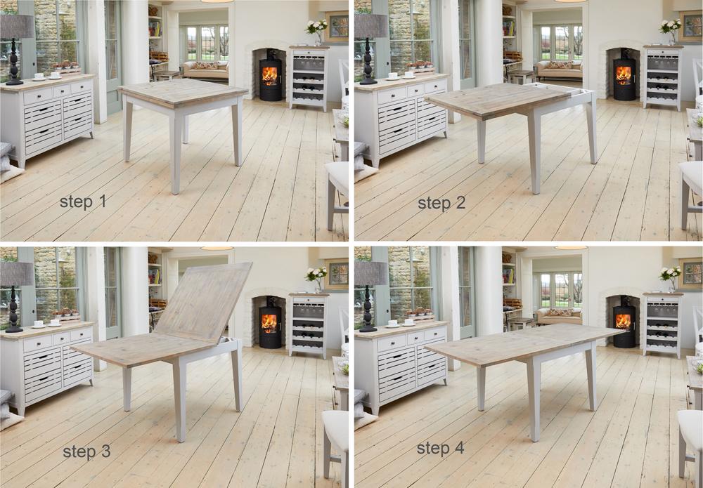 Signature grey square extending dining table - crimblefest furniture - image 7