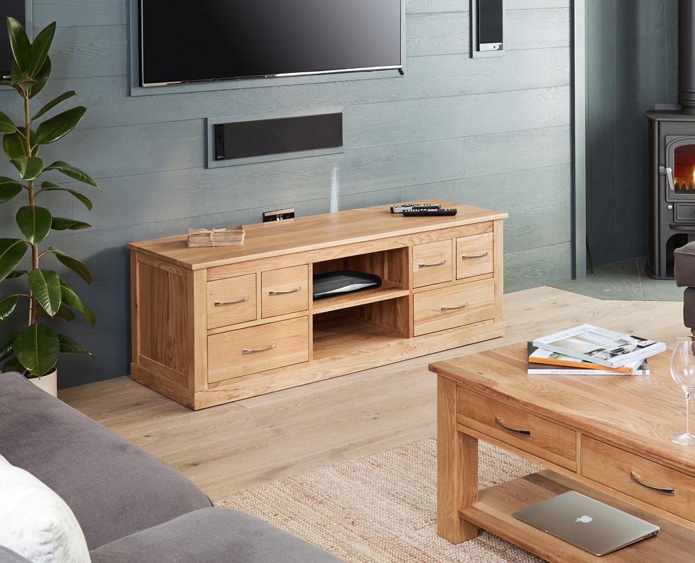 Mobel oak widescreen television cabinet - crimblefest furniture - image 1