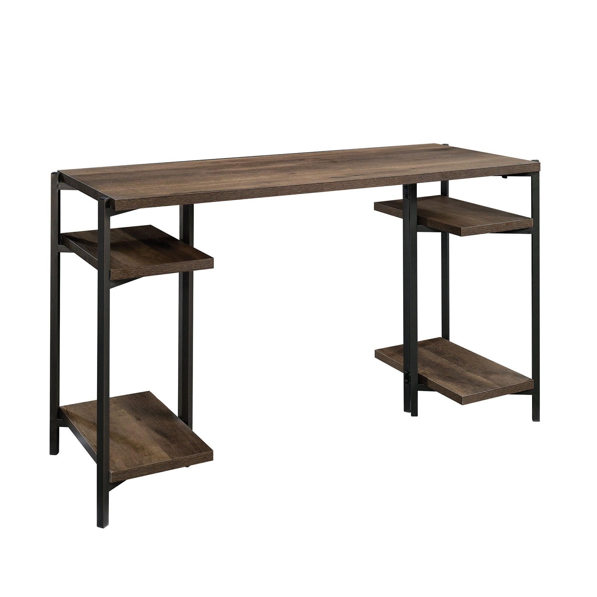 Chunky industrial bench desk smoked oak - image 7