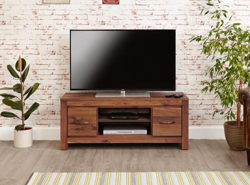 Mayan walnut low widescreen television cabinet - crimblefest furniture - image 2