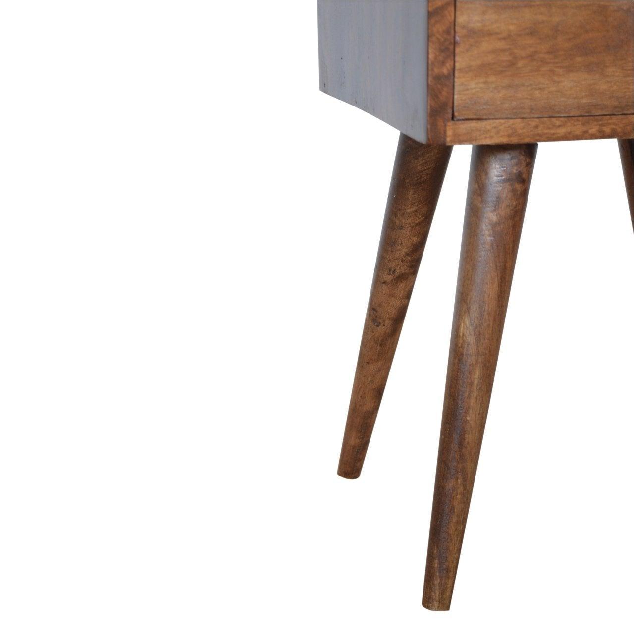 Petite light walnut finish bedside table - crimblefest furniture - image 8
