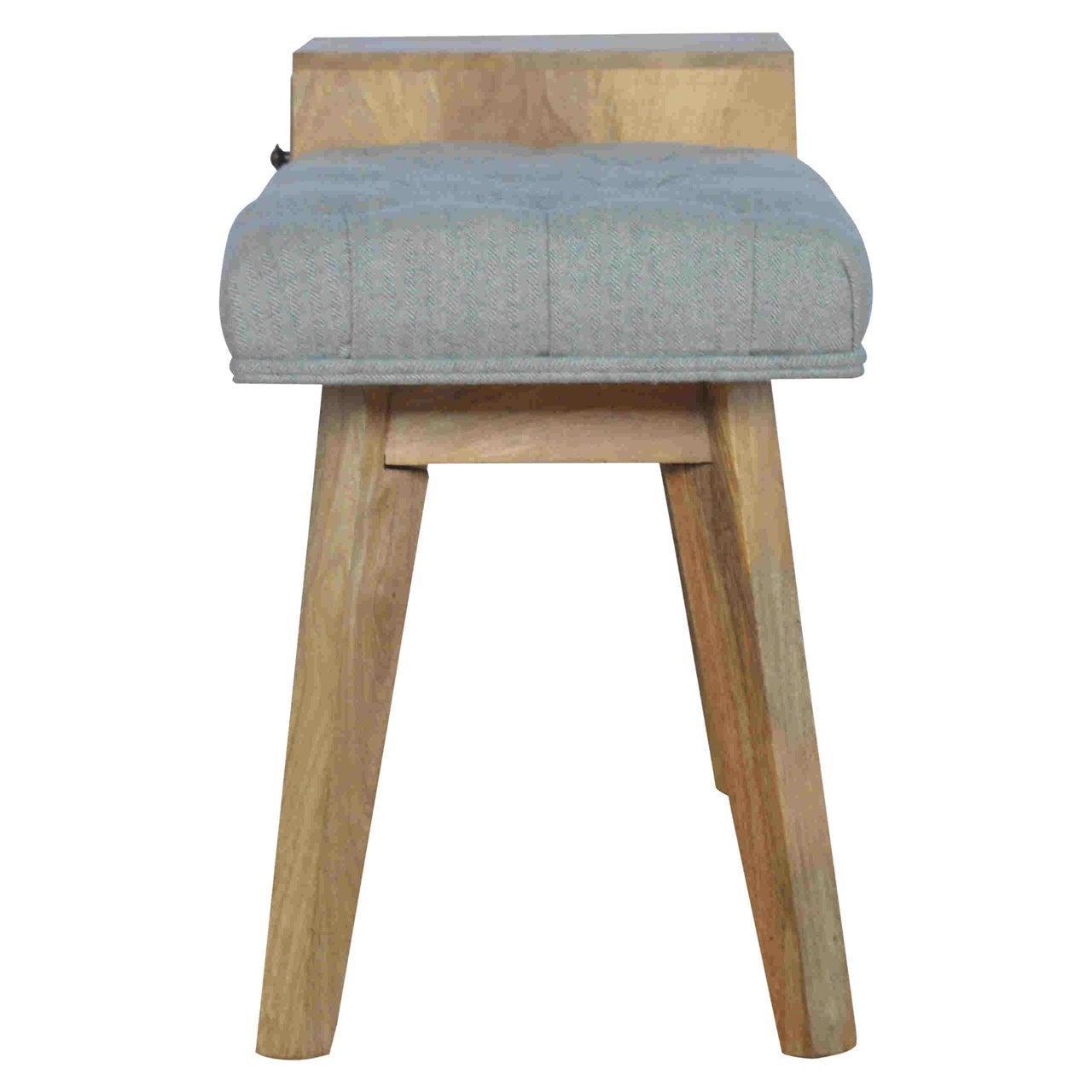 Grey tweed bench with 1 drawer - crimblefest furniture - image 10