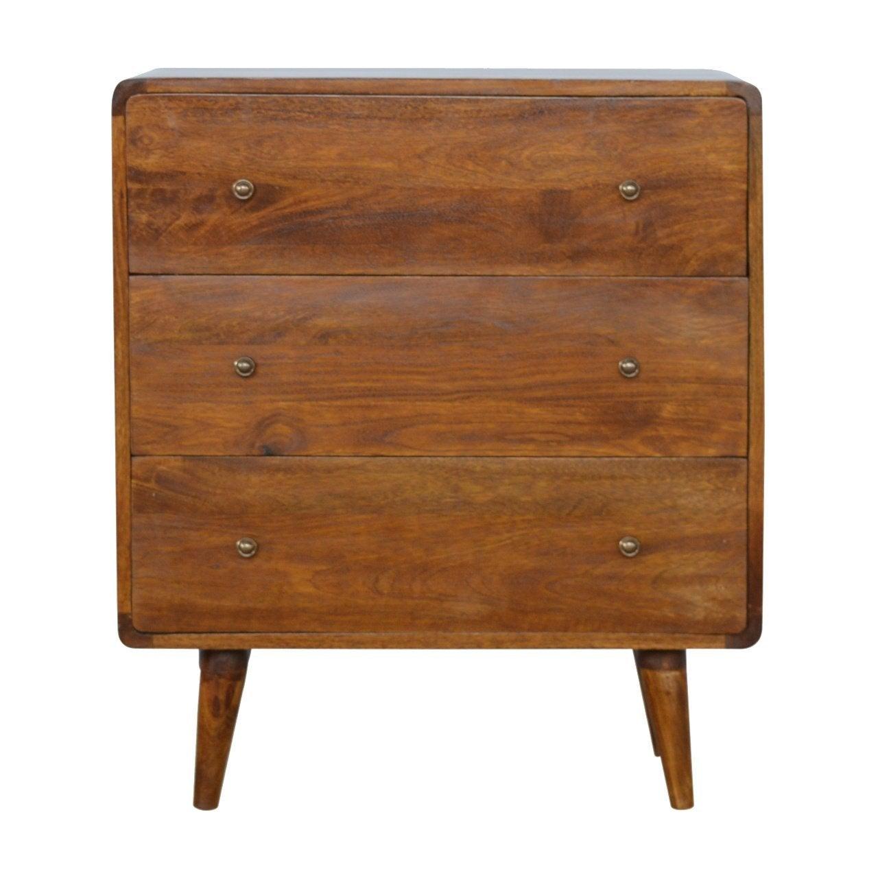 Curved chestnut chest - crimblefest furniture - image 1