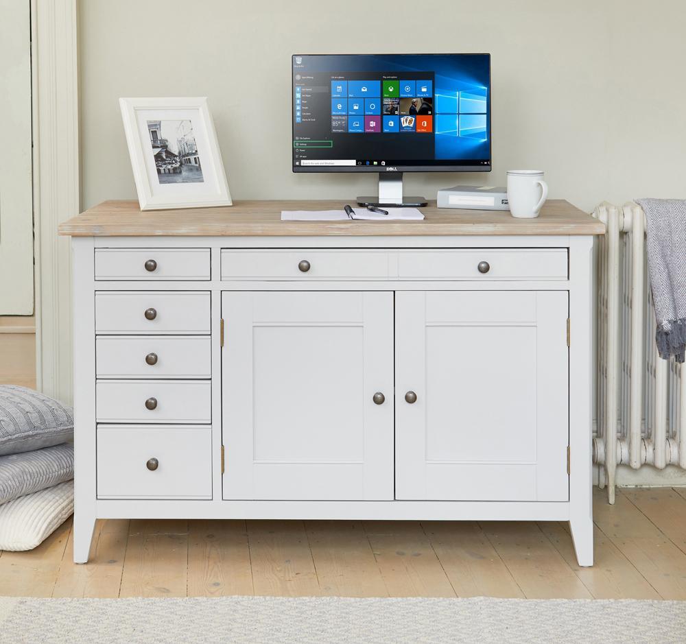 Signature grey hidden home office desk - crimblefest furniture - image 1