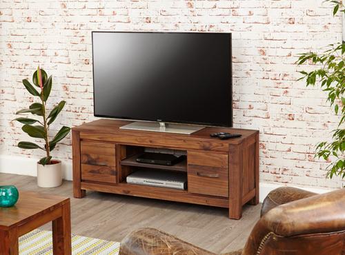 Mayan walnut low widescreen television cabinet - crimblefest furniture - image 1