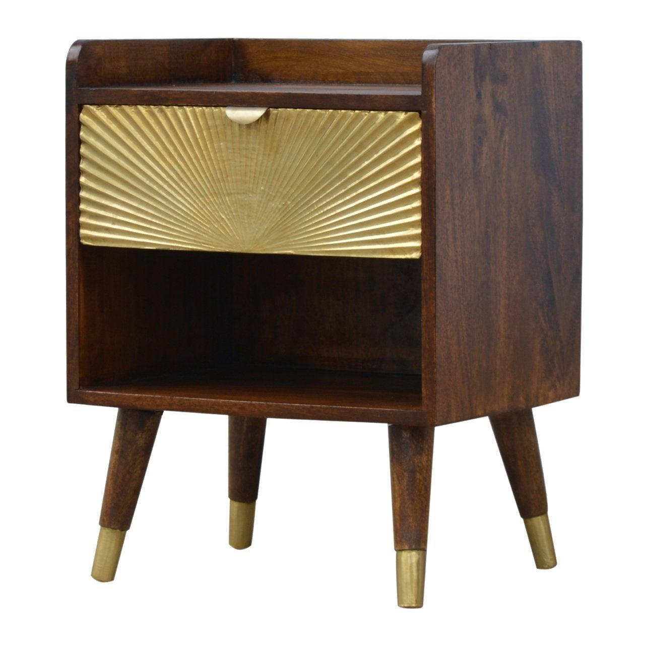 Manila gold 1 drawer bedside table - crimblefest furniture - image 2