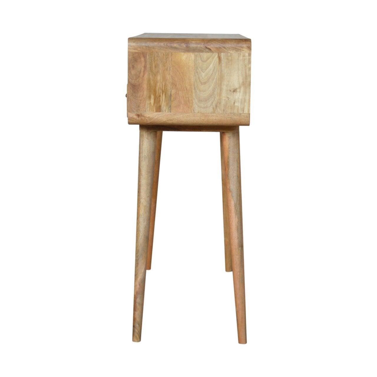 Curved oak-ish console table - crimblefest furniture - image 9