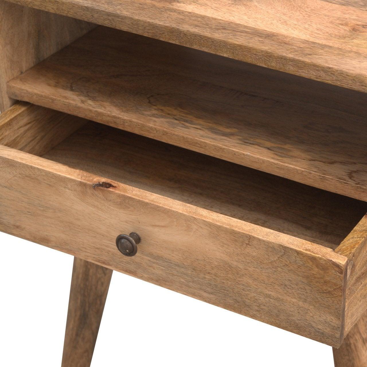 Modern solid wood bedside table with open slot - crimblefest furniture - image 6