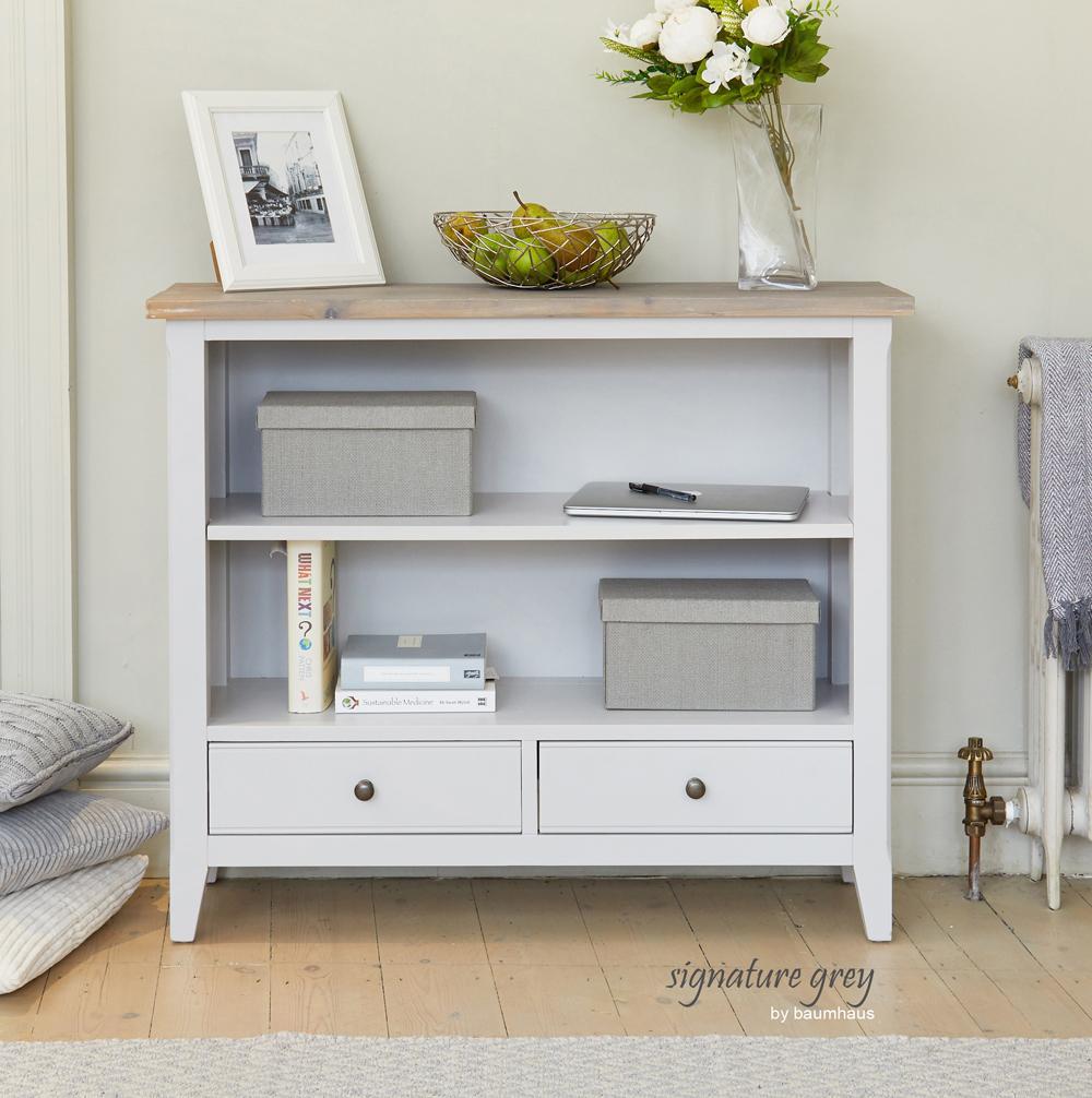 Signature grey low bookcase - crimblefest furniture - image 1