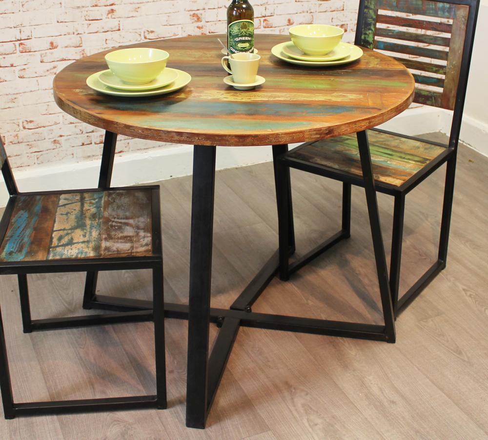Urban chic round dining table (100cm x 100cm) - crimblefest furniture - image 3