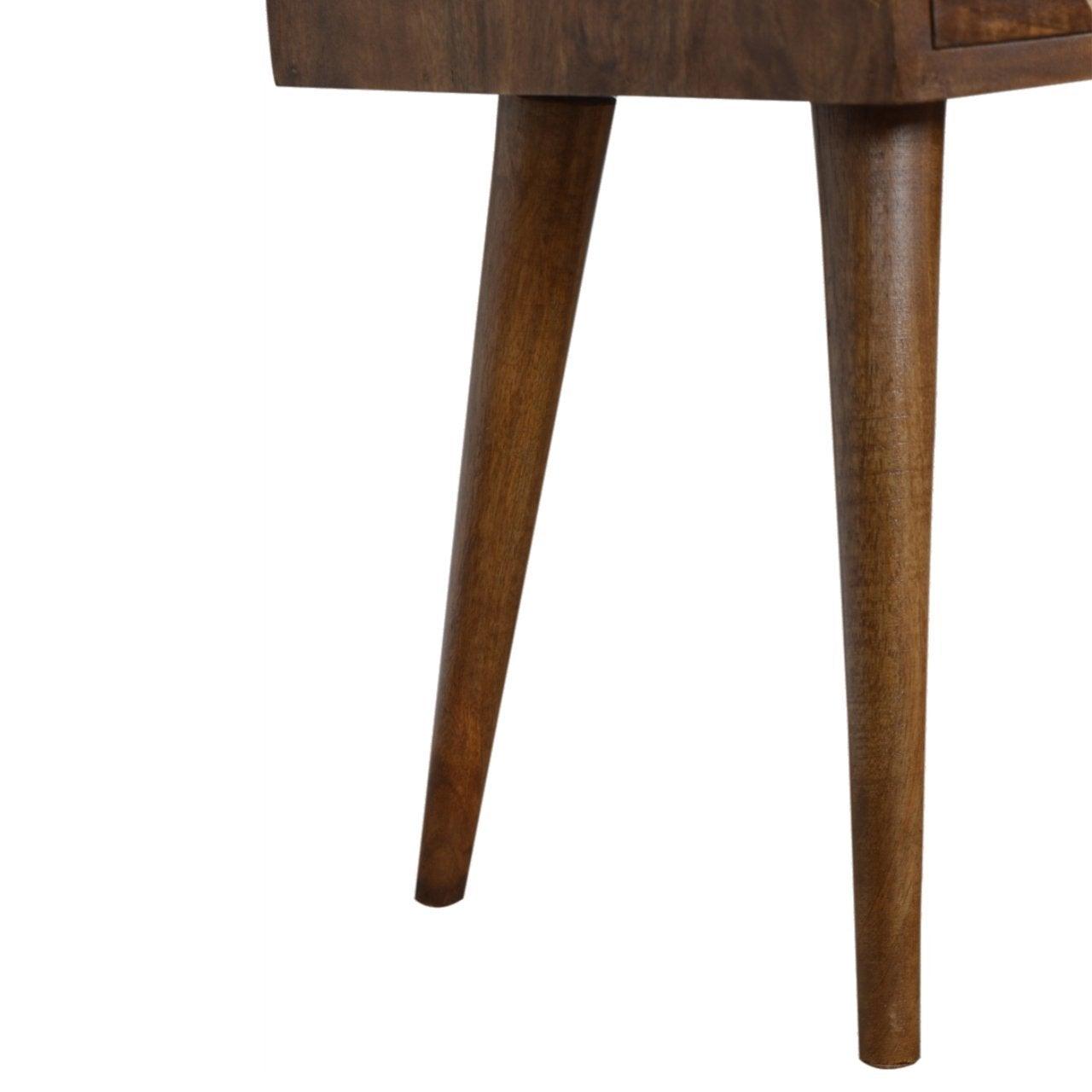 Petite geometric brass inlay bedside table - crimblefest furniture - image 5